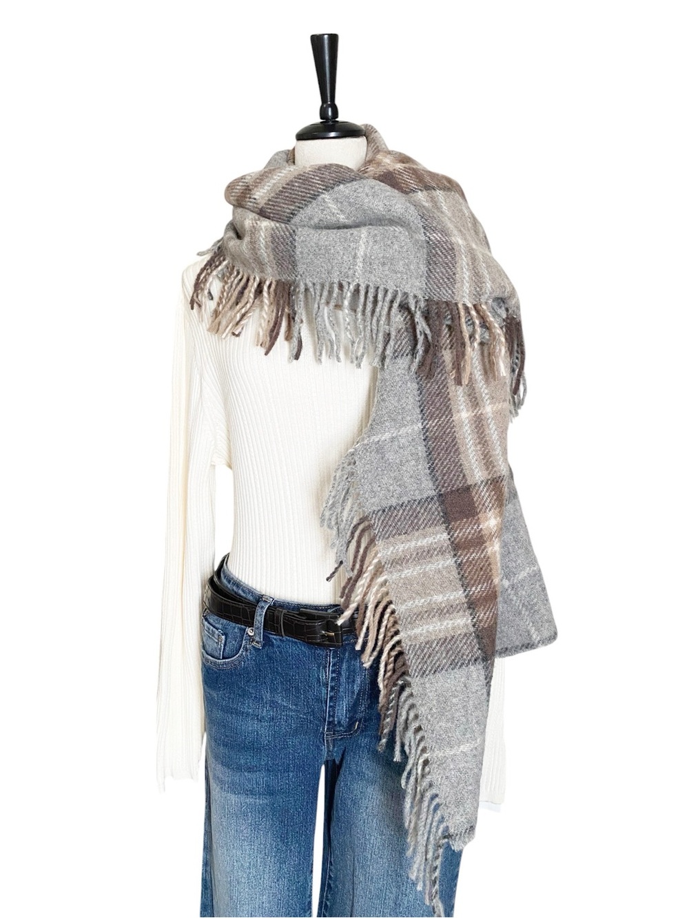Prince of Scots 100% Wool Plaid Wrap Shawl Scarf British Made